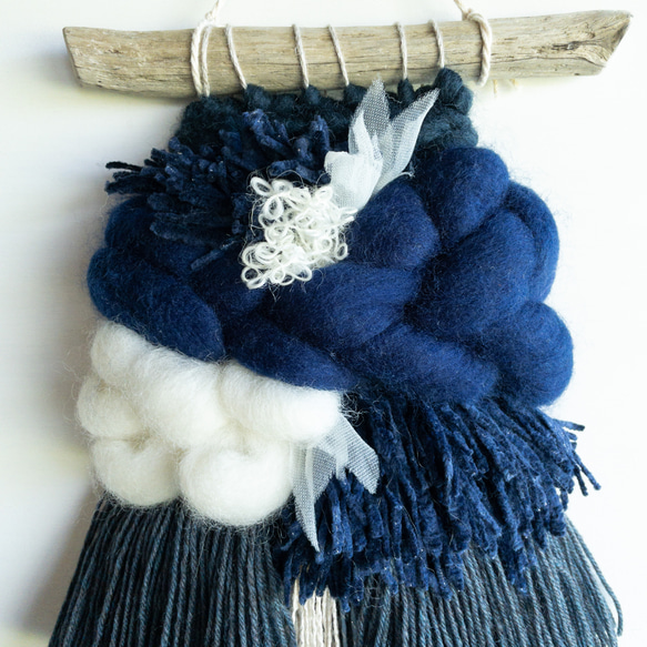 促銷！！！[獨一無二] 浮木編織掛毯“靛藍之夜” 第2張的照片