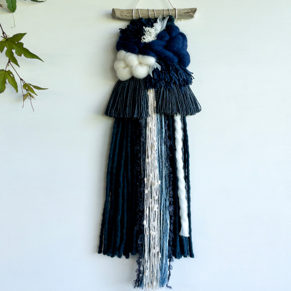 促銷！！！[獨一無二] 浮木編織掛毯“靛藍之夜” 第4張的照片