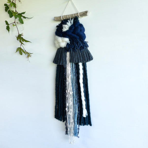 促銷！！！[獨一無二] 浮木編織掛毯“靛藍之夜” 第5張的照片