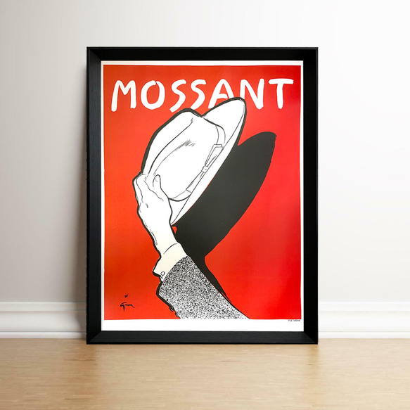 ルネ・グリュオー MOSSANT 1960年代 フランス ヴィンテージ 雑誌 広告 額付 ポスター 1枚目の画像