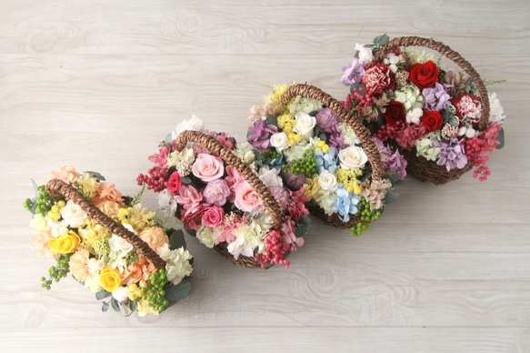[5日以内発送] Flower basket Whiterose -wine red- 8枚目の画像