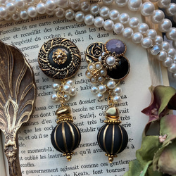 アンティークデザイン×ライオンボタン パール 大ぶりビーズチャーム  