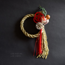 〈年末SALE！〉New year Wreath. RM.sml_0922　- つまみ細工のしめ縄飾り 2枚目の画像