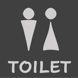 【ドアステッカー】TOILETドアサインステッカー 再剥離可！カラー:黒/白/金/銀 トイレ 5枚目の画像