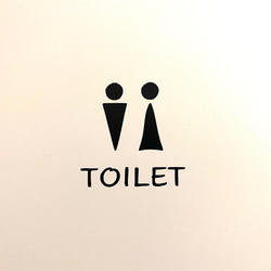 【ドアステッカー】TOILETドアサインステッカー 再剥離可！カラー:黒/白/金/銀 トイレ 1枚目の画像