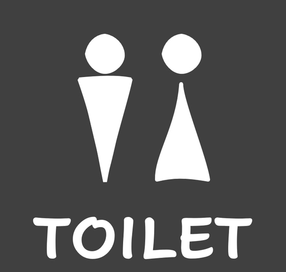 【ドアステッカー】TOILETドアサインステッカー 再剥離可！カラー:黒/白/金/銀 トイレ 3枚目の画像