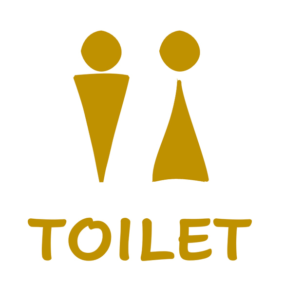 【ドアステッカー】TOILETドアサインステッカー 再剥離可！カラー:黒/白/金/銀 トイレ 4枚目の画像