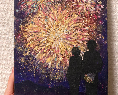 fire flower 一点もの 日本画/絵画/花火/告白 絵画 江川史織 通販