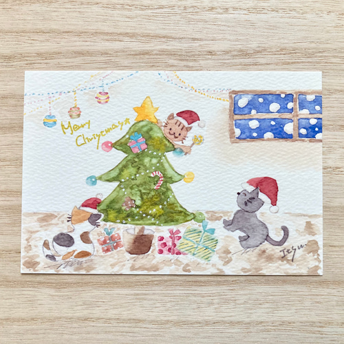 水彩画「クリスマス人形」