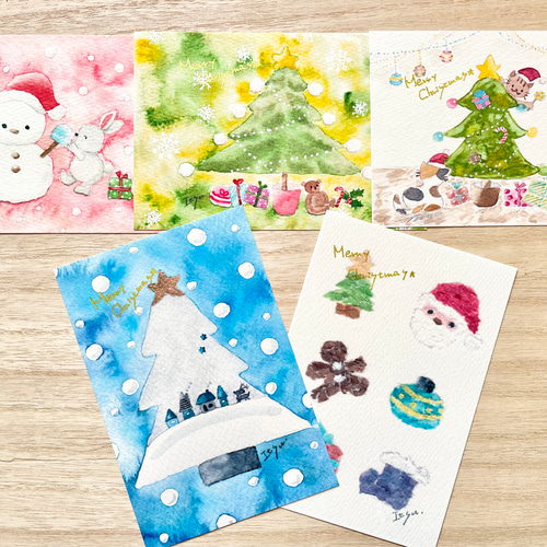クリスマスポストカード5枚セットB ポストカード みずじ 通販