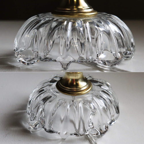 USAヴィンテージフロスト＆ダイヤカットのガラステーブルライト