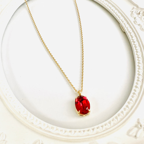 Swarovski スカーレットオーバルネックレス ネックレス・ペンダント Koito* 通販|Creema(クリーマ) 14834728 Swarovski スカーレットオーバルネックレス ネックレス・ペンダント Koito* 通販|Creema(クリーマ) 14834728