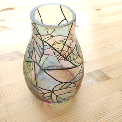 グラスペイント/ガラスの花瓶/ステンドグラス風・ウンベラータ（R-076） 3枚目の画像