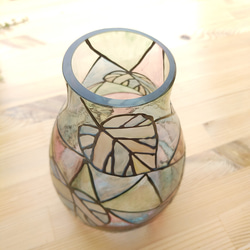 グラスペイント/ガラスの花瓶/ステンドグラス風・ウンベラータ（R-076） 4枚目の画像