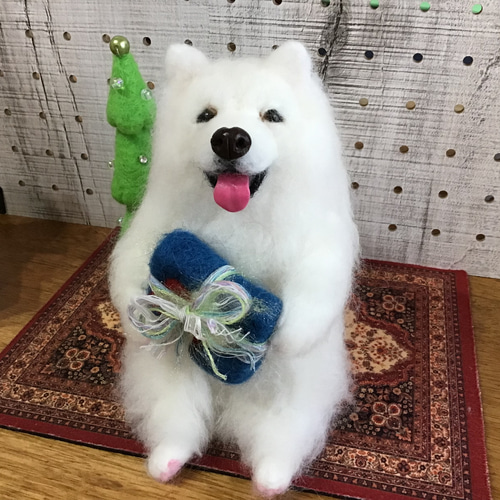 もふもふサモエド❣️ 羊毛フェルト コーギー大好きママ 通販