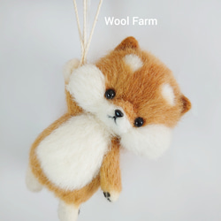 空んぽ柴犬モビール(風船)③　～Wool Farm～　羊毛フェルト 2枚目の画像
