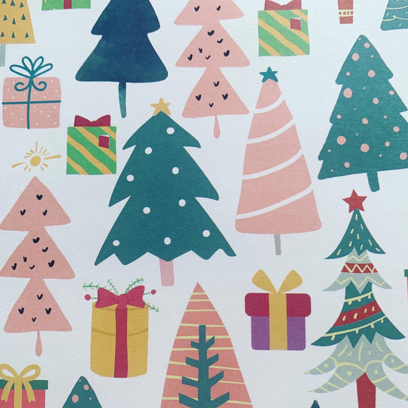 デザインペーパー　クリスマスツリー　上質紙10枚 4枚目の画像