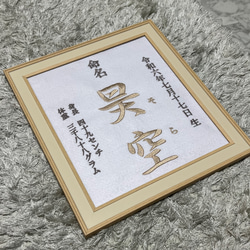 書と刺繍の色紙 2枚入用額付き