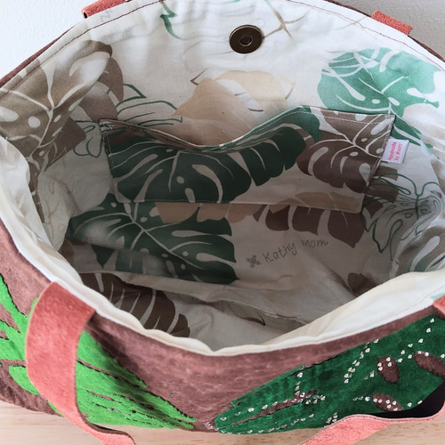 ハワイアンキルト】☆送料込み☆モンステラとキラキラプルメリアの