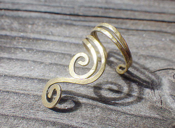 Sea Swirl Cascade 黃銅耳夾（一隻耳朵）☆訂製☆ 第9張的照片