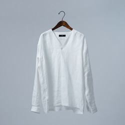 [wafu / 亞麻上衣] 男女都可以使用的上衣。理想的舒適感就在這裡。 /白色t021h-white1 第13張的照片
