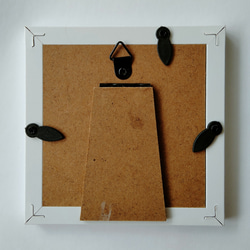 シーグラスアート「うさぎが住む森」　ミニ額　イラスト　家　森　木　うさぎ 4枚目の画像