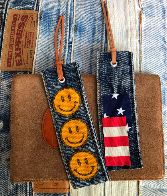 ☆2個セット・DENIM  BOOKMARK☆デニムブックマーク　栞☆ 3枚目の画像