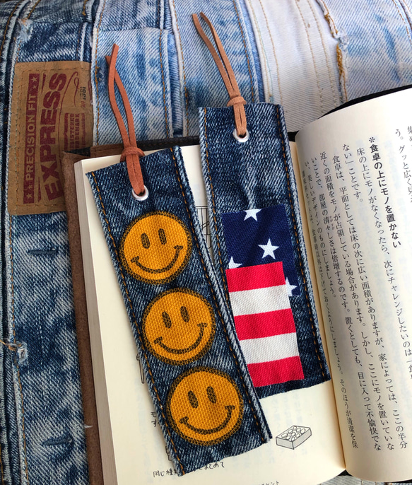 ☆2個セット・DENIM  BOOKMARK☆デニムブックマーク　栞☆ 2枚目の画像