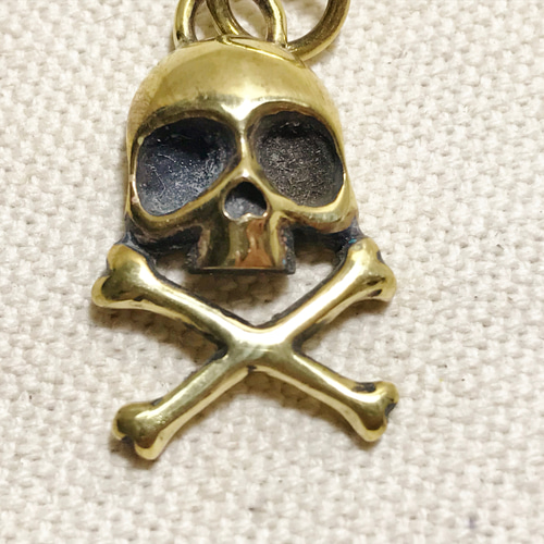 スカルクロスボーン ペンダントトップ 真鍮アクセサリー 髑髏