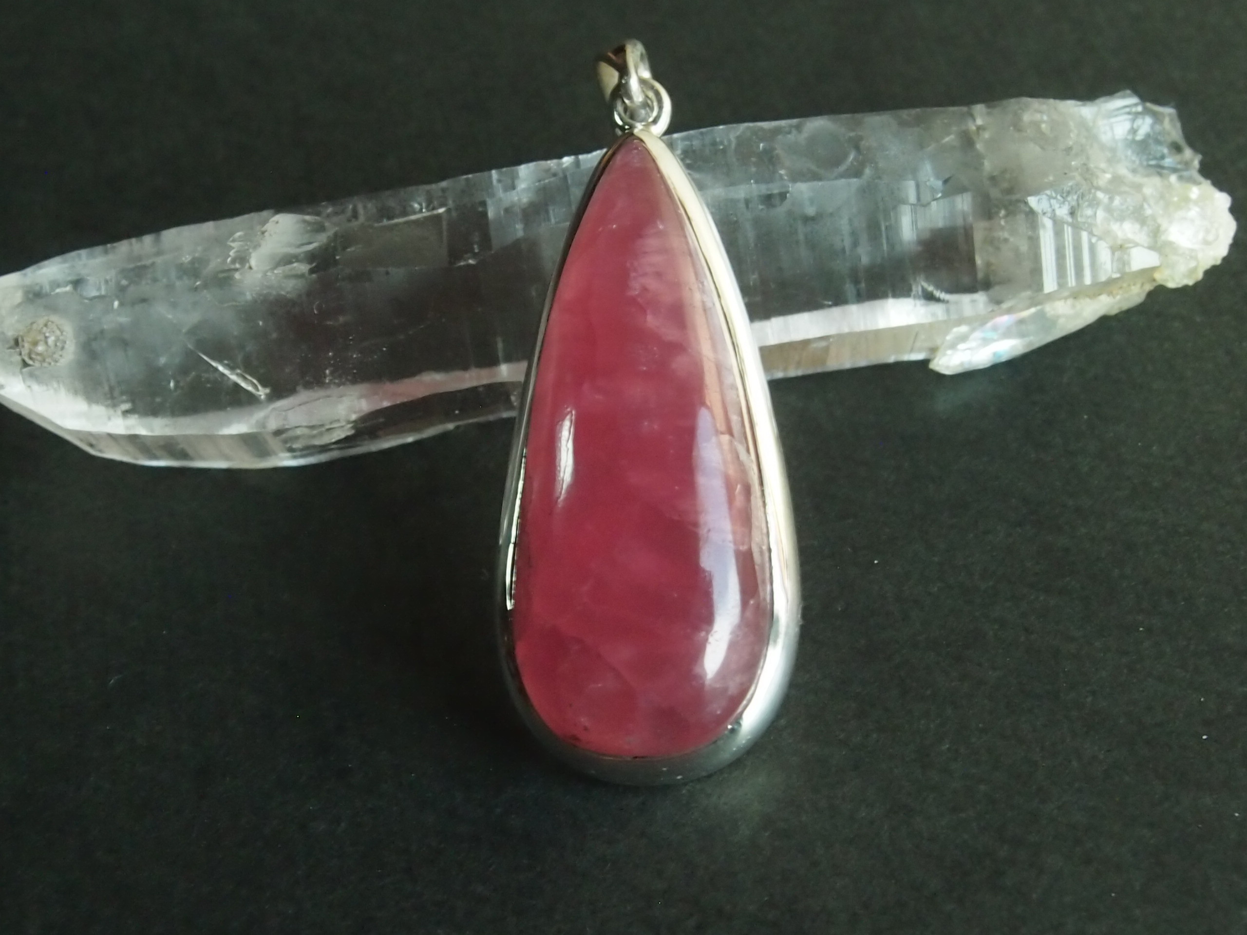 インカローズ　ロードクロサイト　シルバーペンダント　トップ　ネックレス　silver 925 一点物　天然石　12