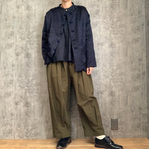 刺繍入り チャイナジャケット 100%シルク Sale シルクウールのチャイナジャケット Silk &Wool china jacket