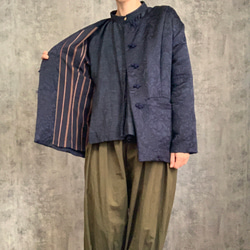 Sale シルクウールのチャイナジャケット　Silk &Wool china jacket 7枚目の画像