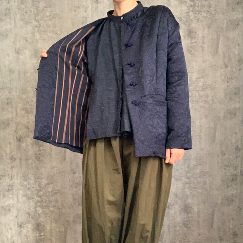 Sale シルクウールのチャイナジャケット Silk &Wool china jacket