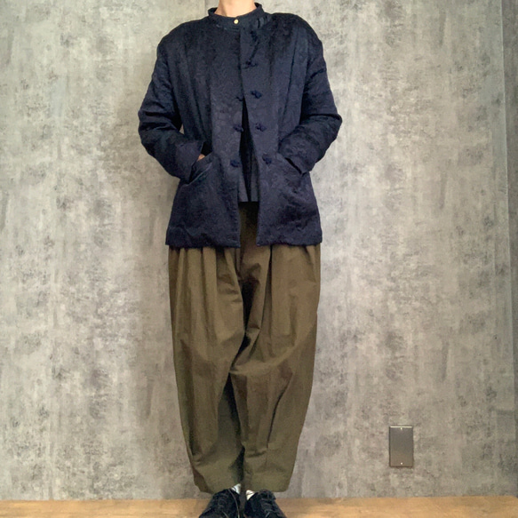 Sale シルクウールのチャイナジャケット　Silk &Wool china jacket 6枚目の画像