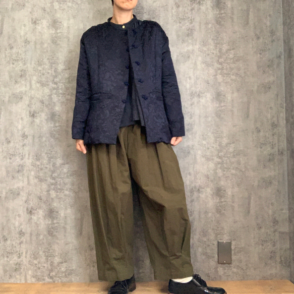 Sale シルクウールのチャイナジャケット　Silk &Wool china jacket 5枚目の画像