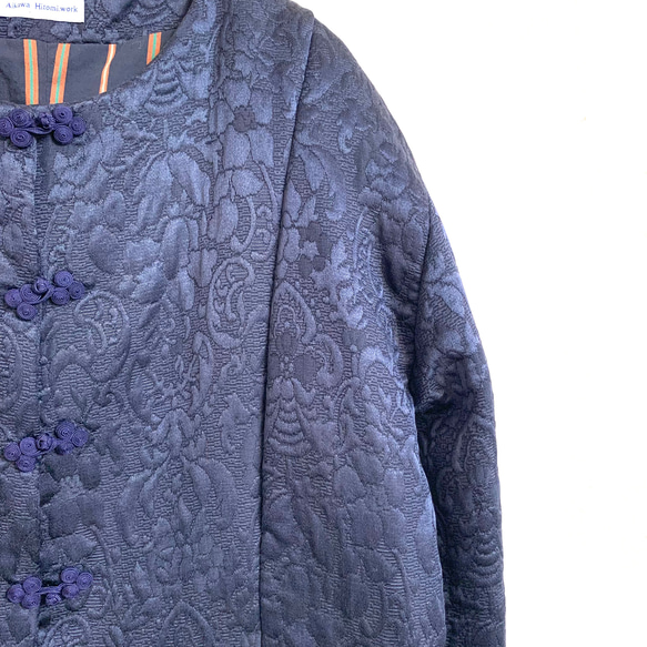 Sale シルクウールのチャイナジャケット　Silk &Wool china jacket 9枚目の画像
