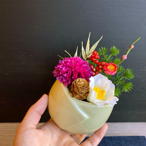 ＫＥＩさま専用　松とプロテアロビン、蓮の実のお正月飾り KEIさま専用 松とプロテアロビン、蓮の実のお正月飾り