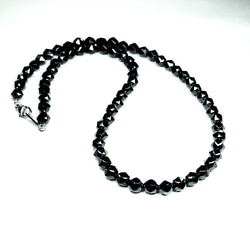 キラキラと美しく輝く!!】スターカットブラックスピネルネックレス 5mm