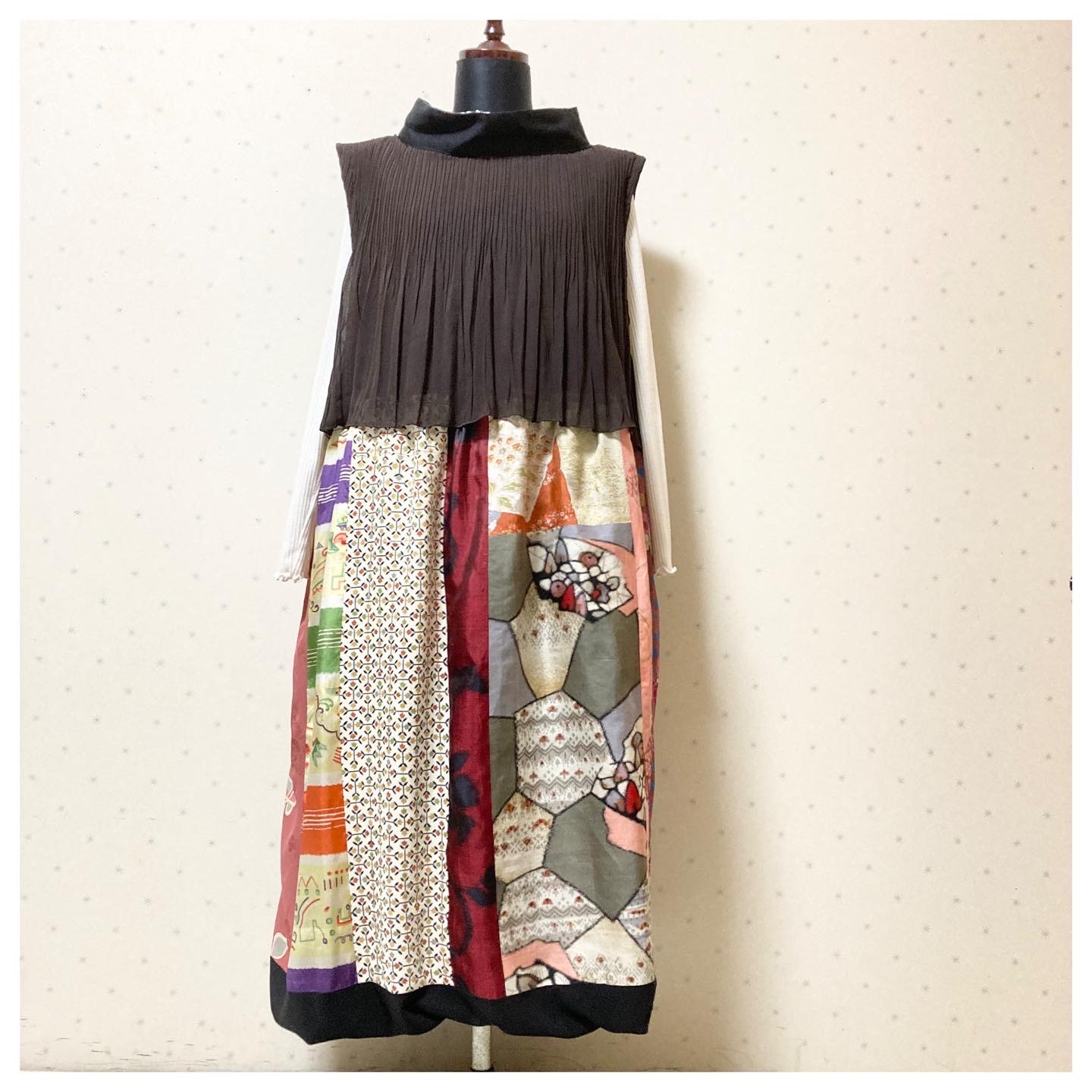 yuki2 着物リメイクワンピース 着物ドレス リピ割 オーダー品 辻が花 yuki2 着物リメイクワンピース 着物ドレス リピ割 オーダー品 辻が花