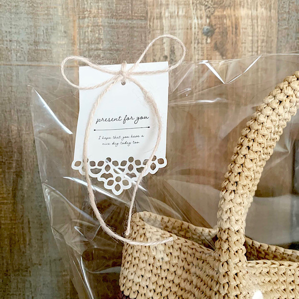 ダイヤ柄かごバッグ：ブラック×ナチュラル 9枚目の画像