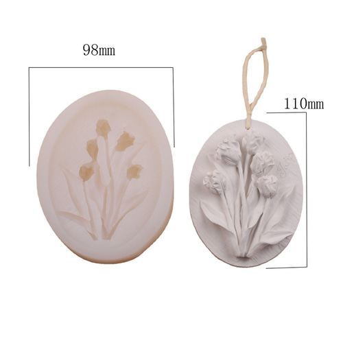 a-01025]シリコンモールド チューリップ 花 アロマ 石膏 型 アロマ