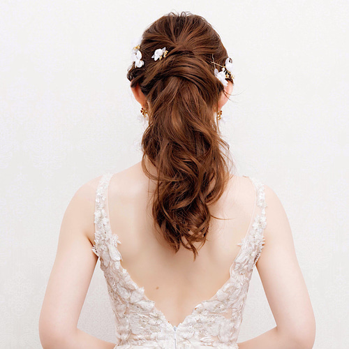 ミナペルホネン⚫︎ヘッドドレス⚫︎stone beads⚫︎ヘアバンド⚫︎ヘアアクセ ミニ胡蝶蘭と水引飾りのヘッドドレス ヘアアクセサリー 髪飾り