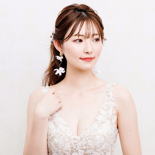 ミナペルホネン⚫︎ヘッドドレス⚫︎stone beads⚫︎ヘアバンド⚫︎ヘアアクセ mina perhonen ミナペルホネン ×hitomi shinoyama design 後ろ