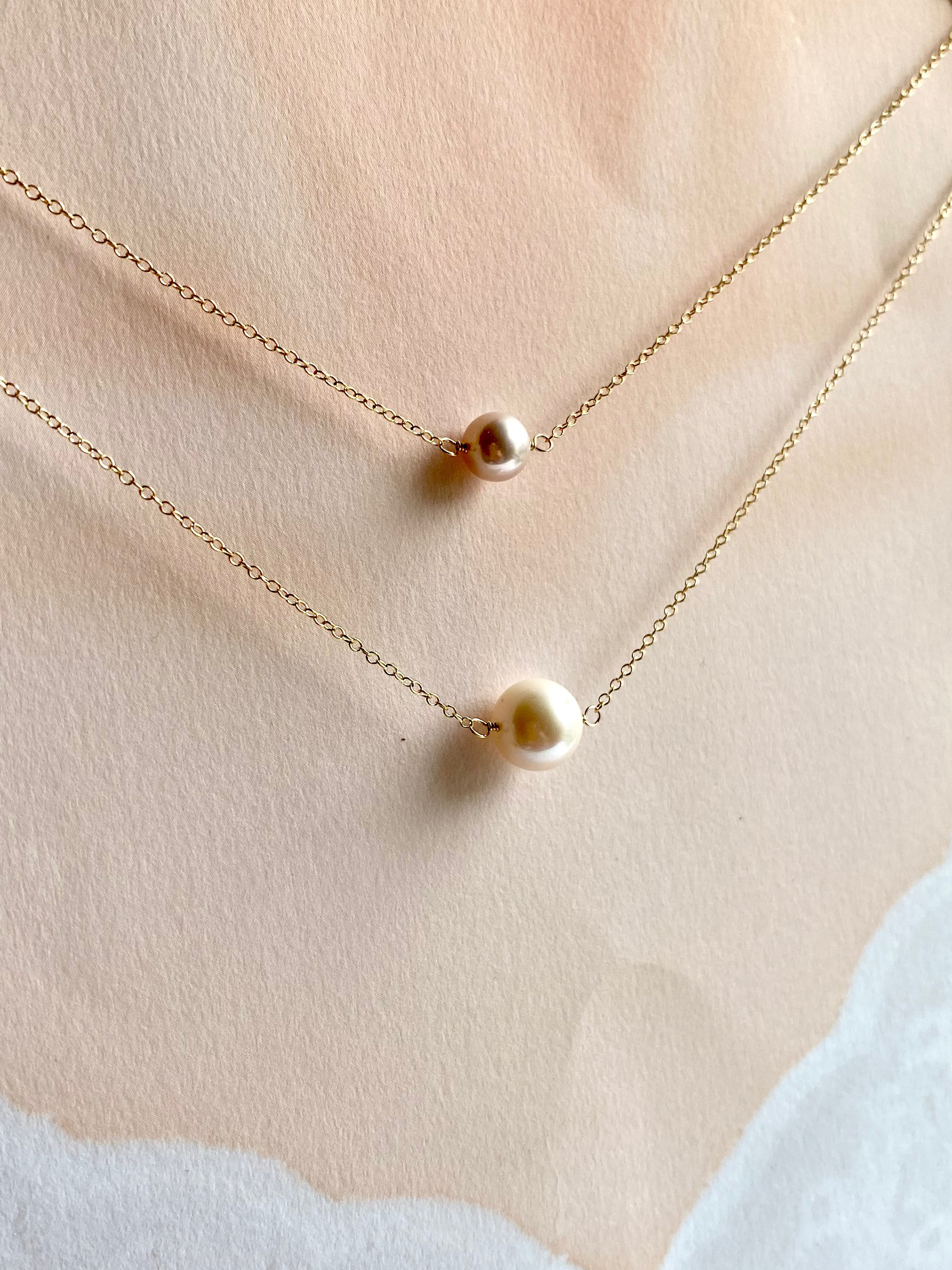 Luna 大粒淡水パールAAA’の一粒ネックレス 真珠 6月誕生石