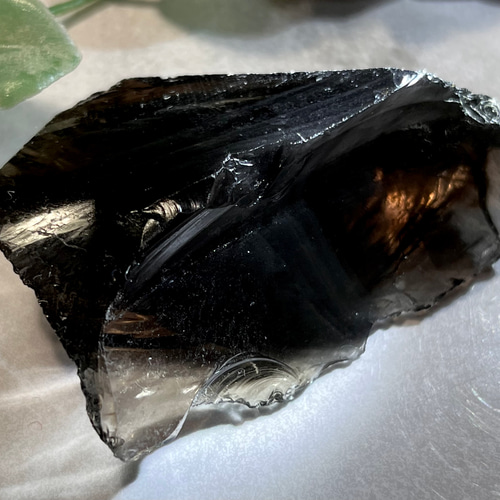 悪縁を断つ】レインボー ミッドナイトオブジディアン（黒曜石） 原石