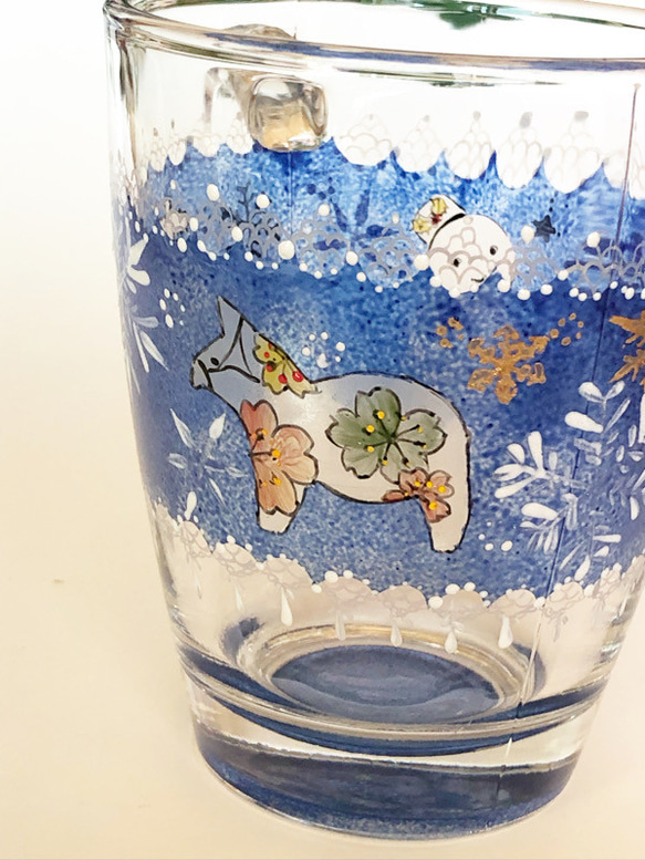 冬用マグカップ・ダーラナホース（青）暖かいのもOK 7枚目の画像
