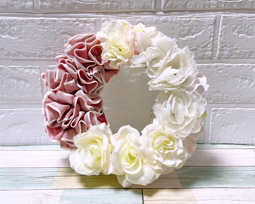 ♡color選べます♡リボンリースの花時計版 お祝いやお洒落なリビングに