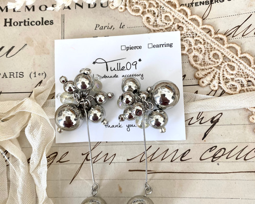 #789 再販 シルバー レッド じゃらじゃら ハンドメイド ピアス イヤリング 789 再販 シルバー レッド じゃらじゃら ハンドメイド ピアス イヤリング