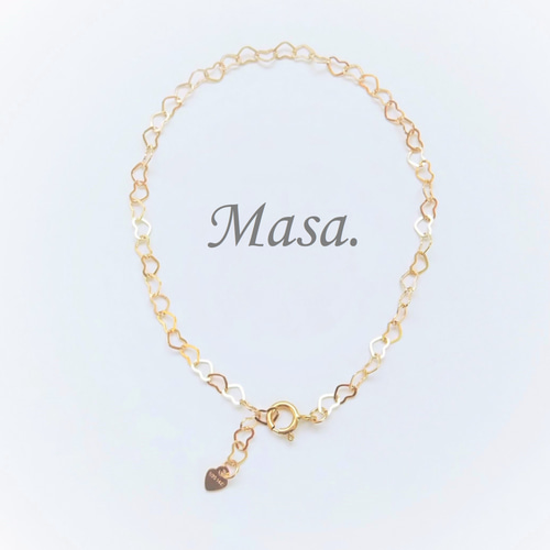 14Kgf】ハートチェーンのブレスレット ブレスレット Masa 通販 