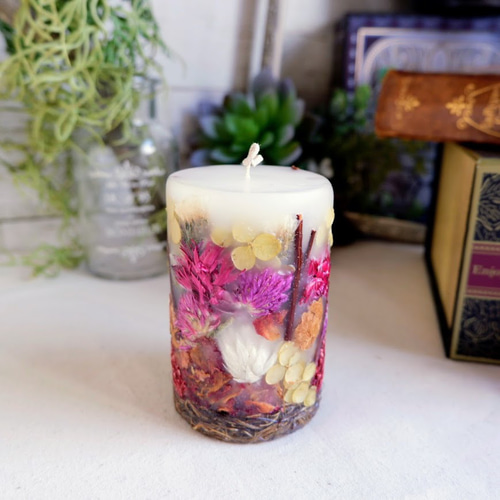 受注販売】2つセット ローズキャンドルSサイズ ボタニカルキャンドル